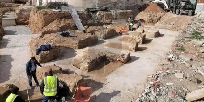 TUNISIE-Site de l’église de Radès : Découverte de citernes datant des époques punique et carthaginoise